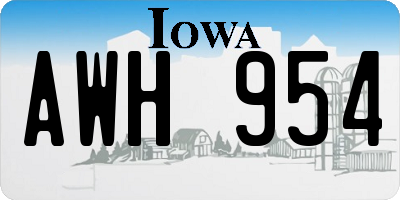 IA license plate AWH954