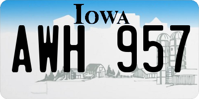 IA license plate AWH957