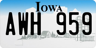 IA license plate AWH959