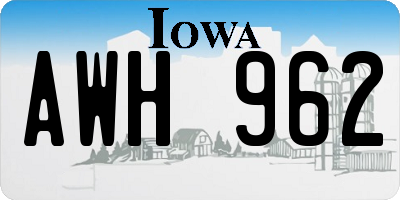 IA license plate AWH962