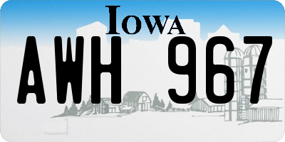 IA license plate AWH967