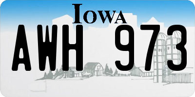 IA license plate AWH973