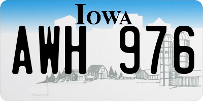 IA license plate AWH976