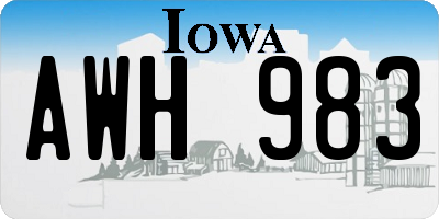 IA license plate AWH983