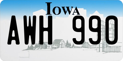 IA license plate AWH990
