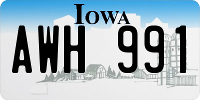 IA license plate AWH991