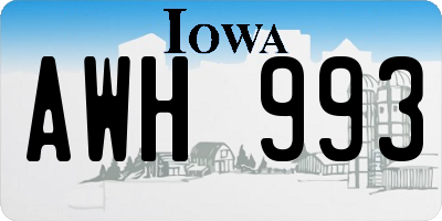 IA license plate AWH993