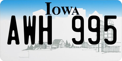 IA license plate AWH995