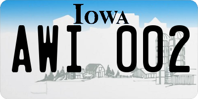 IA license plate AWI002