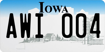 IA license plate AWI004