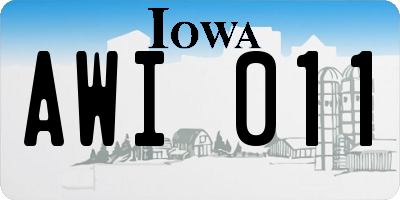IA license plate AWI011