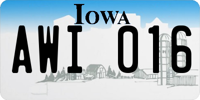 IA license plate AWI016