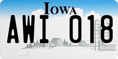 IA license plate AWI018