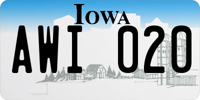 IA license plate AWI020