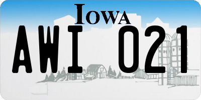 IA license plate AWI021