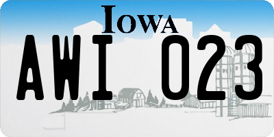 IA license plate AWI023