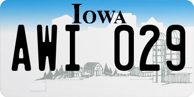 IA license plate AWI029