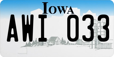 IA license plate AWI033