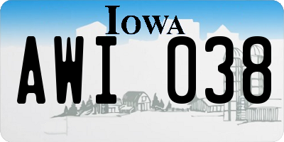 IA license plate AWI038