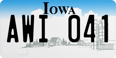 IA license plate AWI041