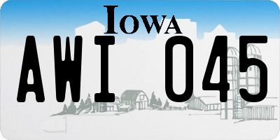 IA license plate AWI045