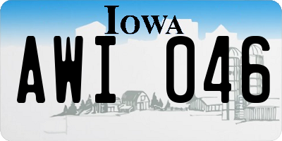 IA license plate AWI046