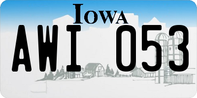 IA license plate AWI053