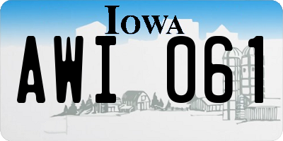 IA license plate AWI061
