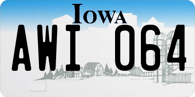 IA license plate AWI064