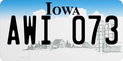 IA license plate AWI073