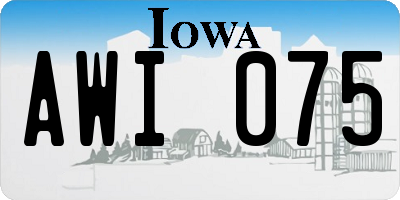 IA license plate AWI075
