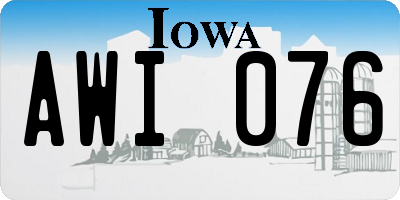 IA license plate AWI076