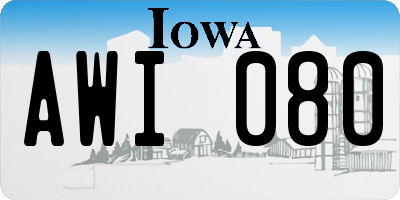 IA license plate AWI080