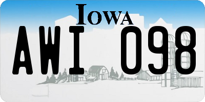 IA license plate AWI098