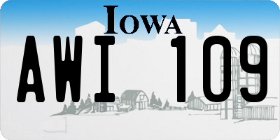 IA license plate AWI109