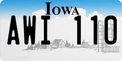 IA license plate AWI110