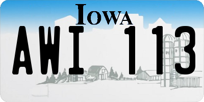 IA license plate AWI113