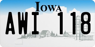IA license plate AWI118