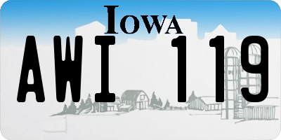 IA license plate AWI119