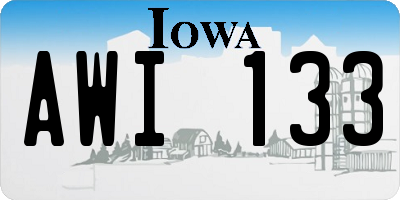 IA license plate AWI133