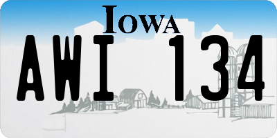 IA license plate AWI134
