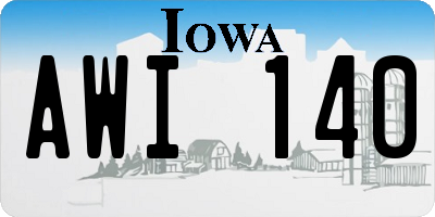 IA license plate AWI140