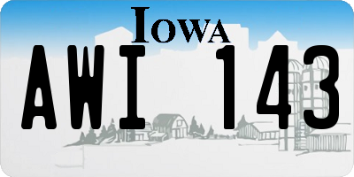 IA license plate AWI143