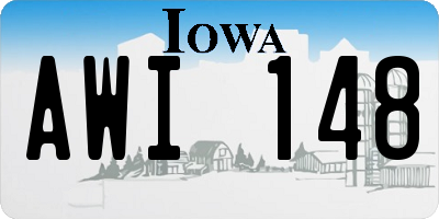 IA license plate AWI148
