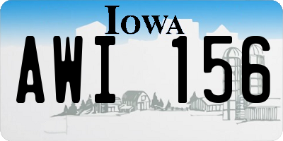 IA license plate AWI156