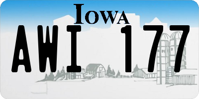 IA license plate AWI177