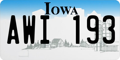 IA license plate AWI193