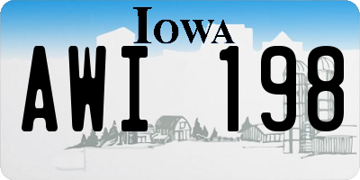IA license plate AWI198