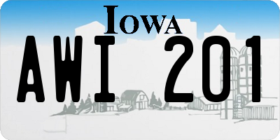 IA license plate AWI201
