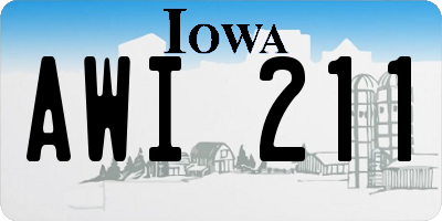 IA license plate AWI211